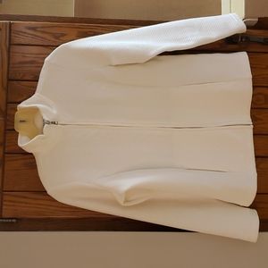 Cream Croft&Barrow knit zip up sweater. PXS, like new.